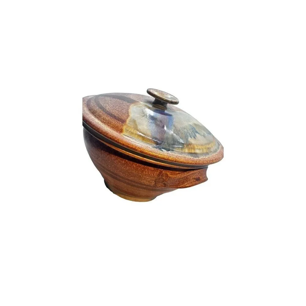 Studio Art Ceramic Platter by Walt Glass, Vintage Bowl With Lid